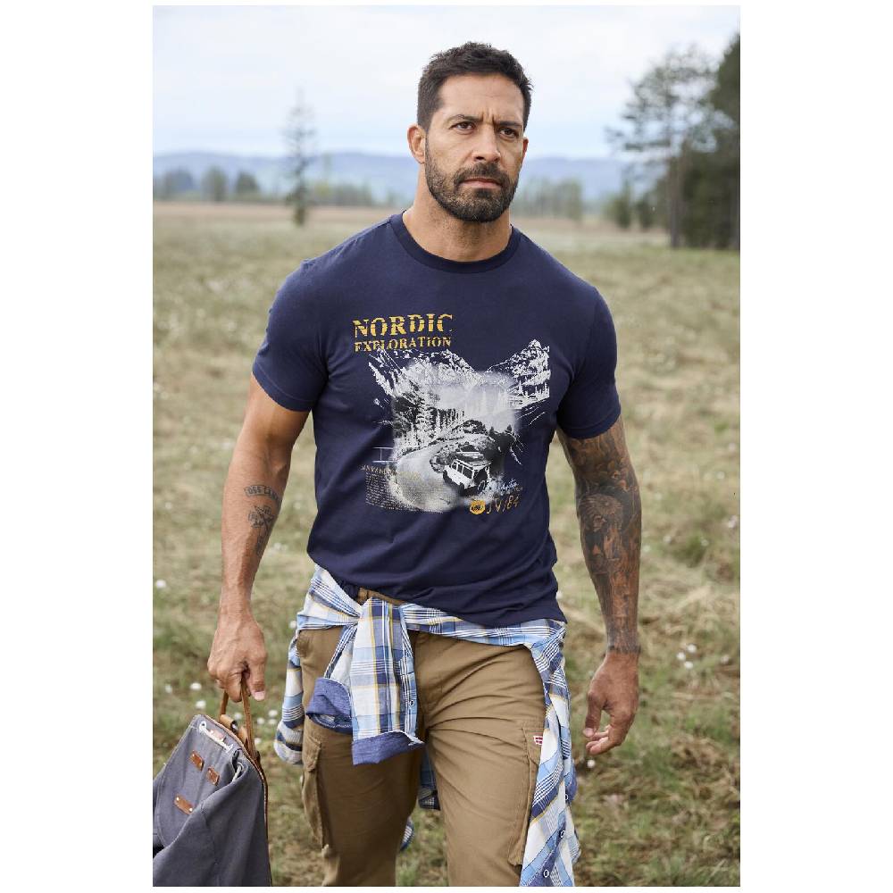 Jan Vanderstorm T-Shirt HAKSE dunkelblau Preisnachlass