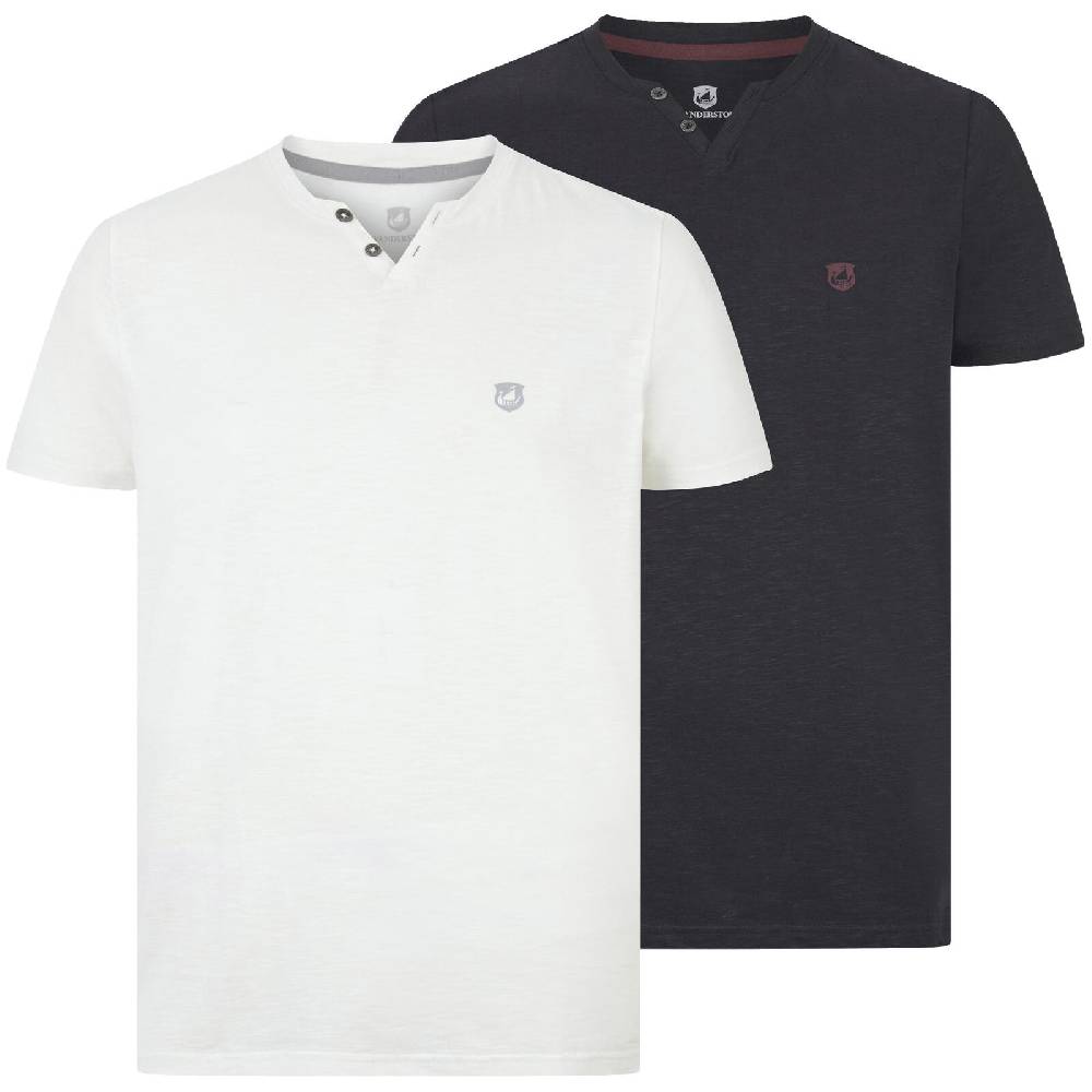 Jan Vanderstorm Doppelpack T-Shirt OLEMARLID weiß schwarz Valentinstagsangebot
