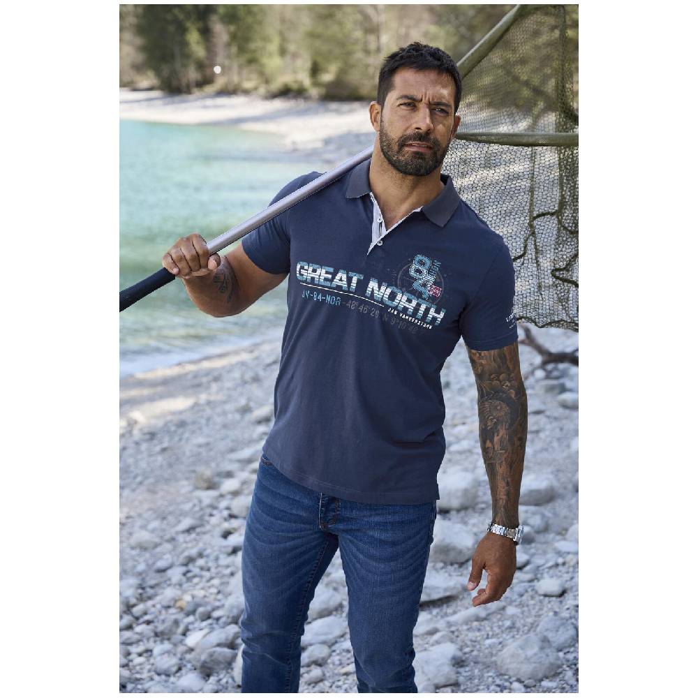 Jan Vanderstorm Poloshirt GIZUR royal blau Jubiläumsangebot
