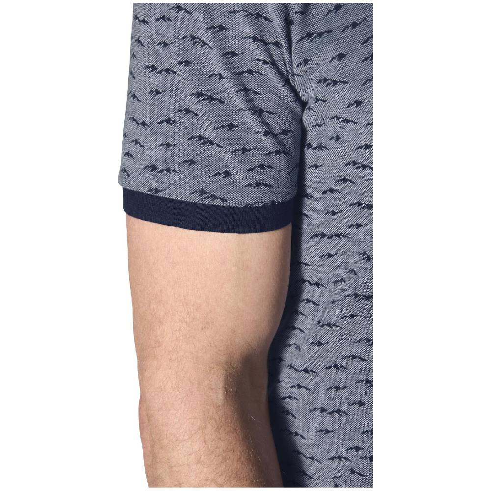 Jan Vanderstorm Poloshirt HALVESEN blau gemustert Exklusive Angebote
