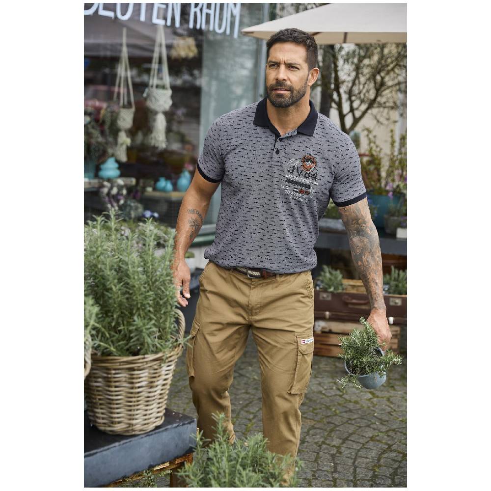 Jan Vanderstorm Poloshirt HALVESEN blau gemustert Exklusive Angebote