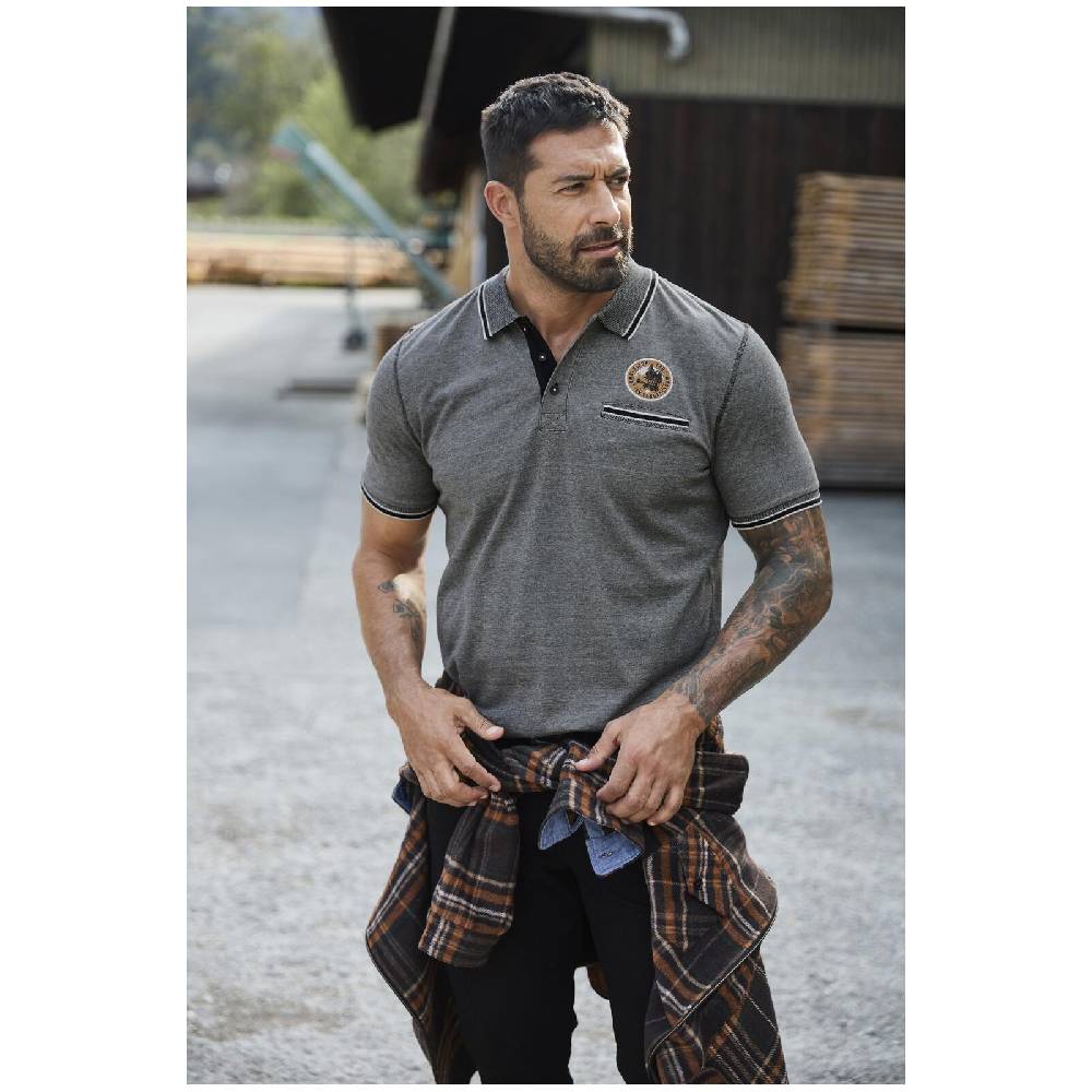 Jan Vanderstorm Poloshirt RIGHER schwarz melange Räumungsverkauf