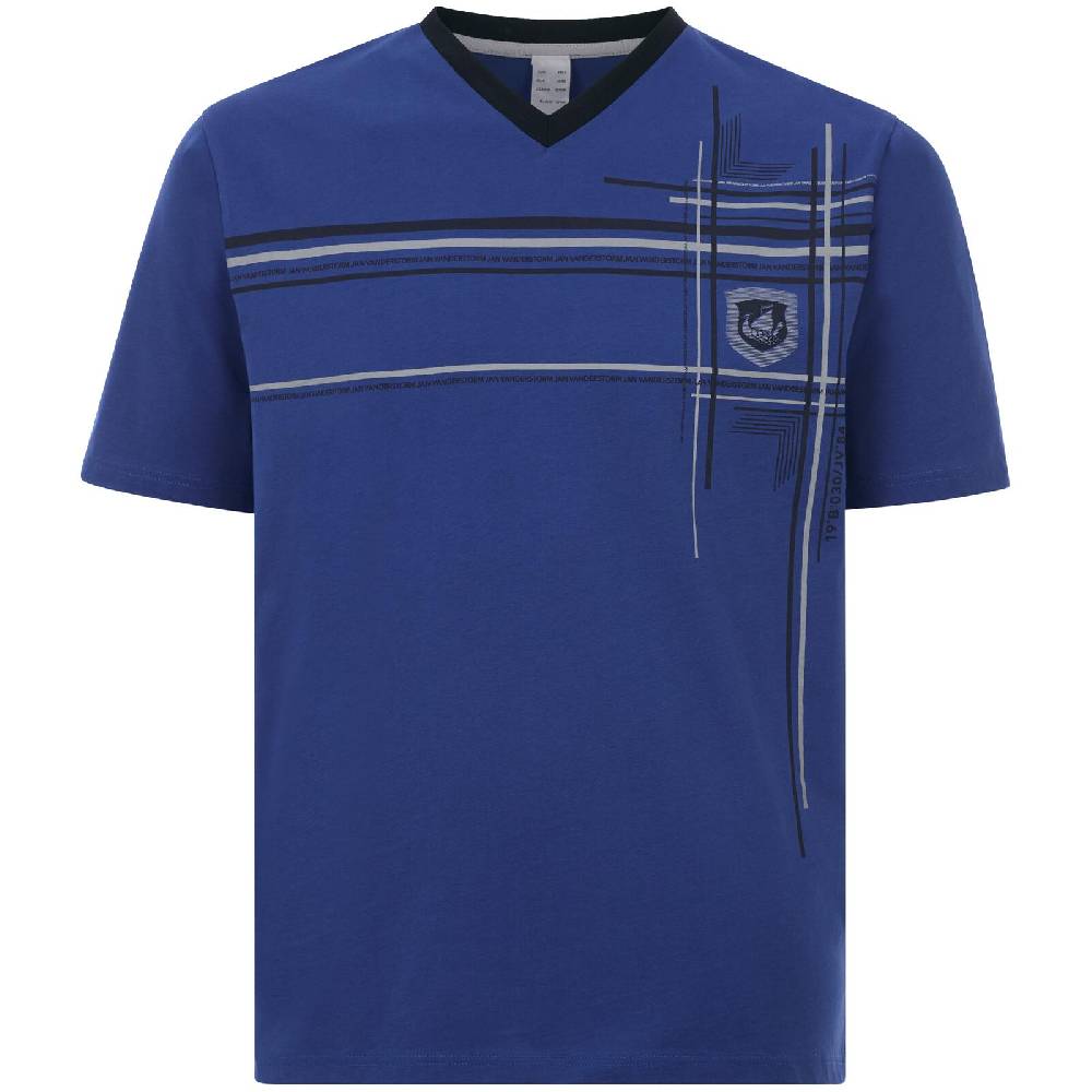 Jan Vanderstorm Kurzer Schlafanzug YORICK blau im Angebot