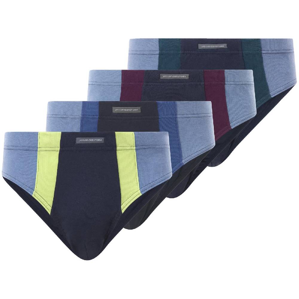 Jan Vanderstorm 4er Pack Sportslip FINNBARR blau Fabrikpreis