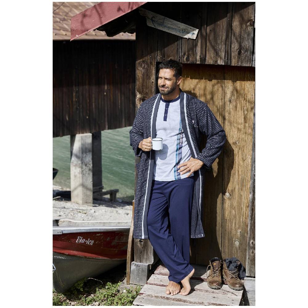 Jan Vanderstorm Bademantel TRIFRED dunkelblau Online Shopping