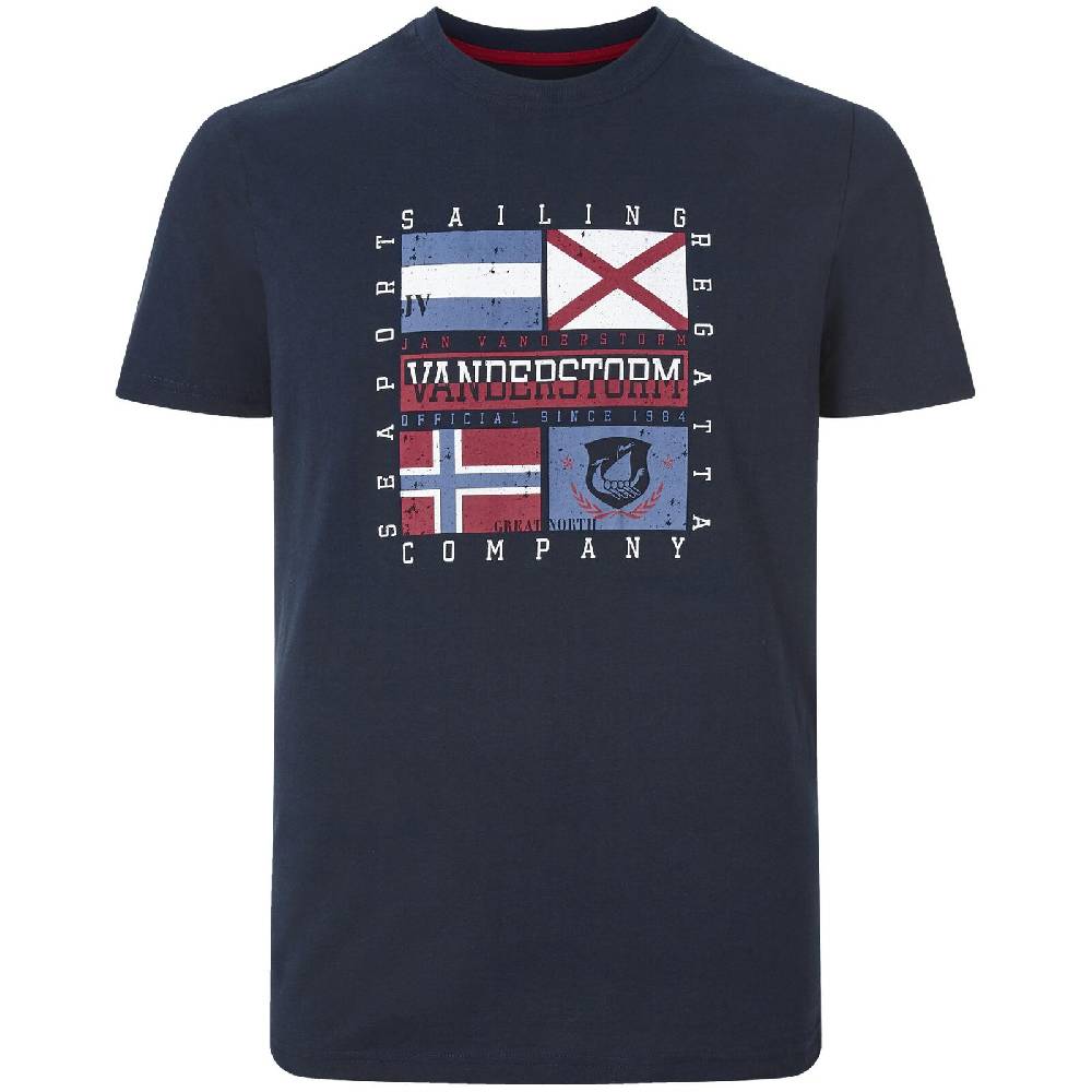 Jan Vanderstorm Doppelpack T-Shirt PREBEN blau dunkelblau Preisnachlass