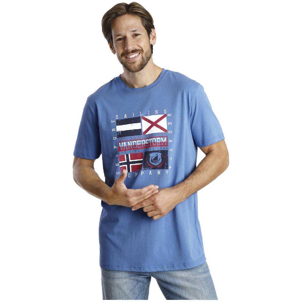 Jan Vanderstorm Doppelpack T-Shirt PREBEN blau dunkelblau Preisnachlass