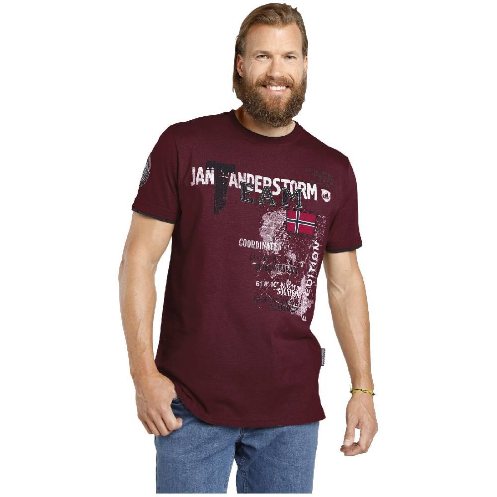 Jan Vanderstorm T-Shirt SÖLVE dunkelrot Saisonschlussverkauf