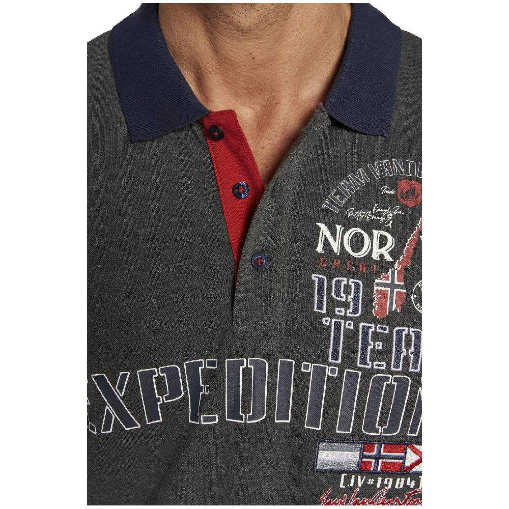 Jan Vanderstorm Poloshirt ERLING dunkelgrau melange Neuheiten