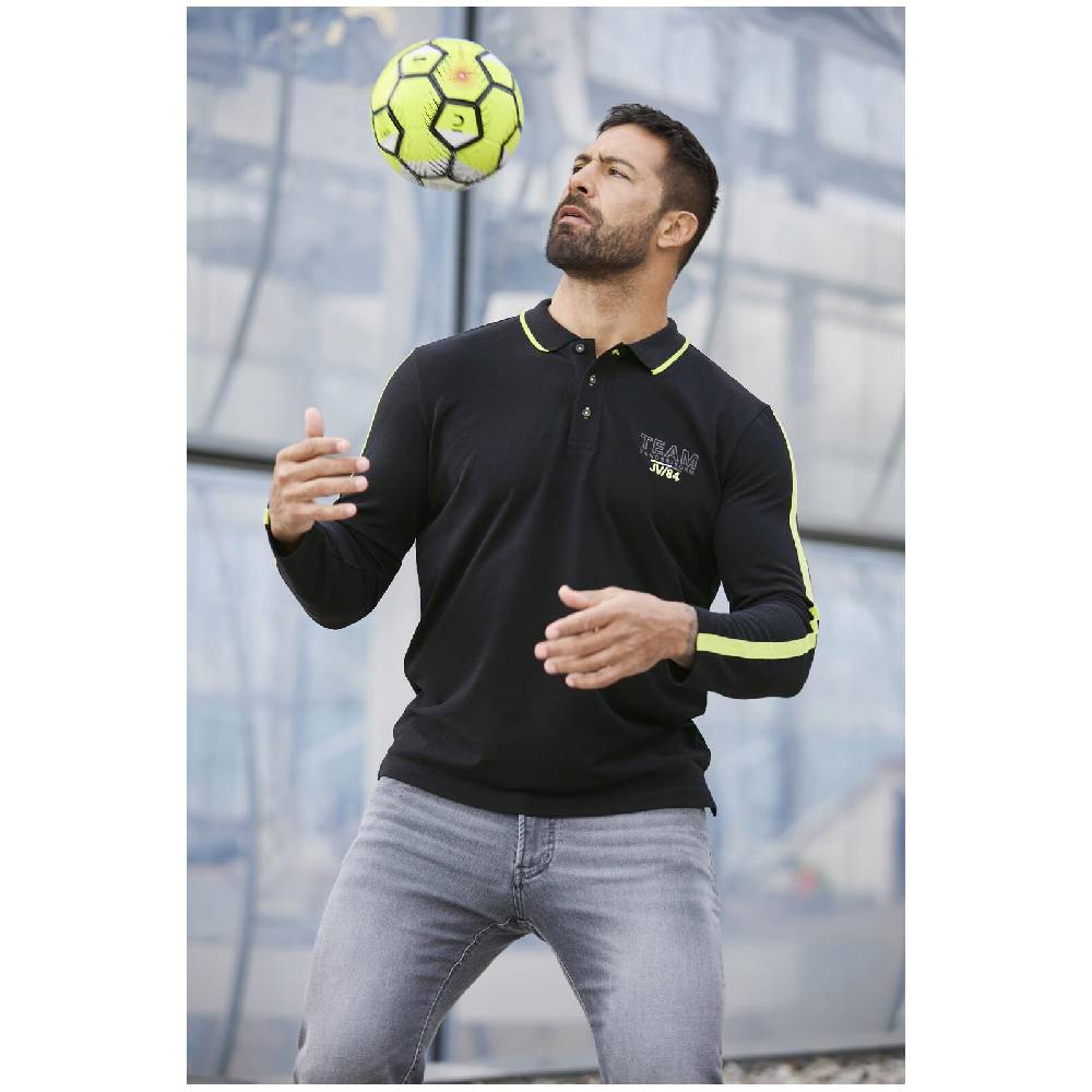 Jan Vanderstorm Langarm-Poloshirt SIGURDHILD schwarz Neueste Stile