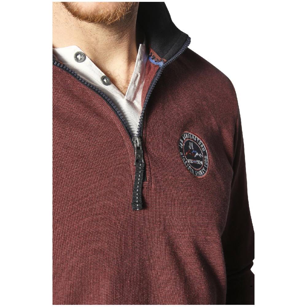 Jan Vanderstorm Sweatshirt MARKWARD dunkelrot Clearance-Verkauf
