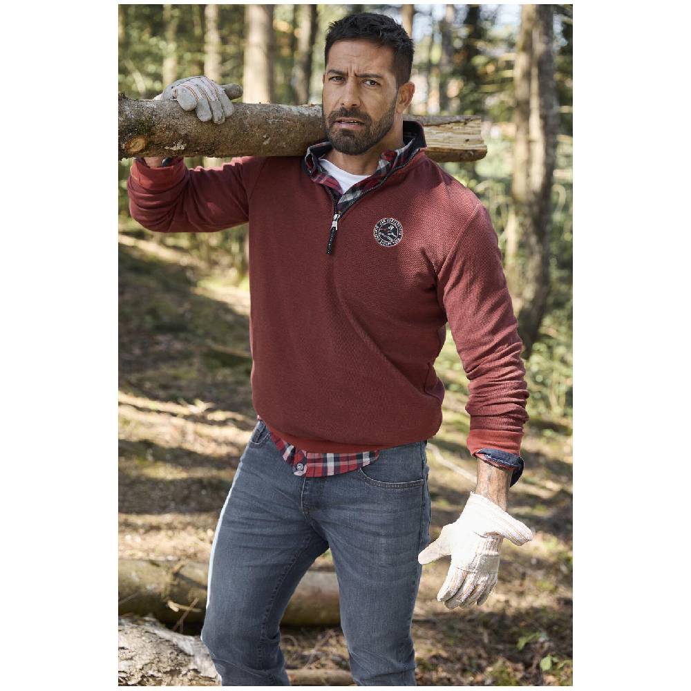 Jan Vanderstorm Sweatshirt MARKWARD dunkelrot Clearance-Verkauf