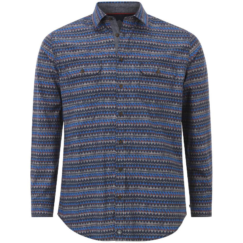 Jan Vanderstorm Hemd HALJORN blau gemustert Outlet
