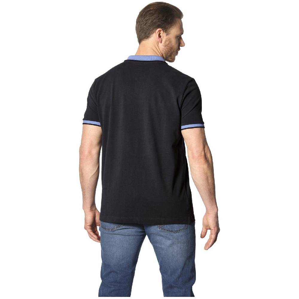 Jan Vanderstorm Poloshirt LAVRANS schwarz hellblau Fabrikpreis