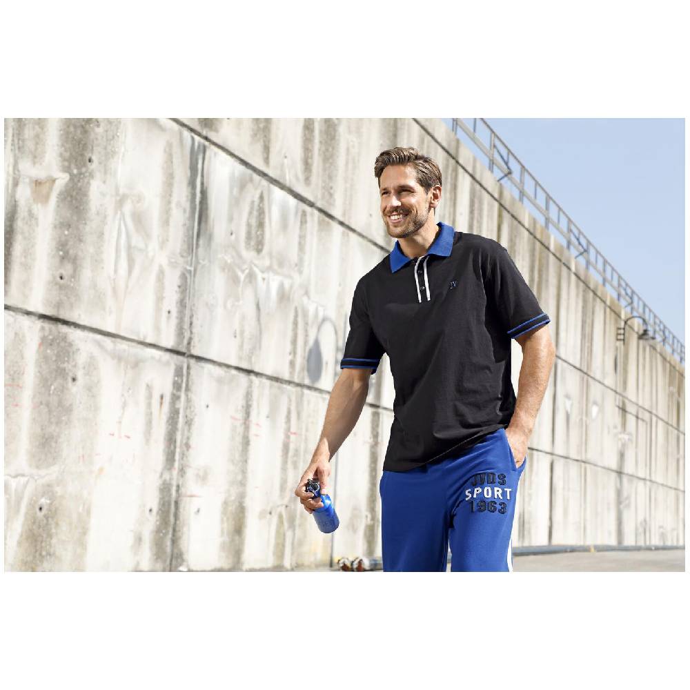Jan Vanderstorm Poloshirt ISFRIED schwarz Tiefpreis