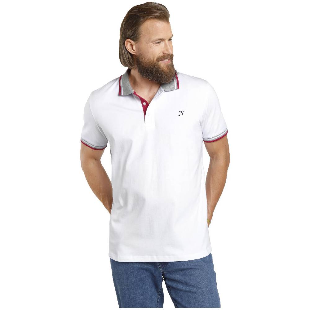 Jan Vanderstorm Doppelpack Poloshirt JOHAN weiß grau Neueste Stile