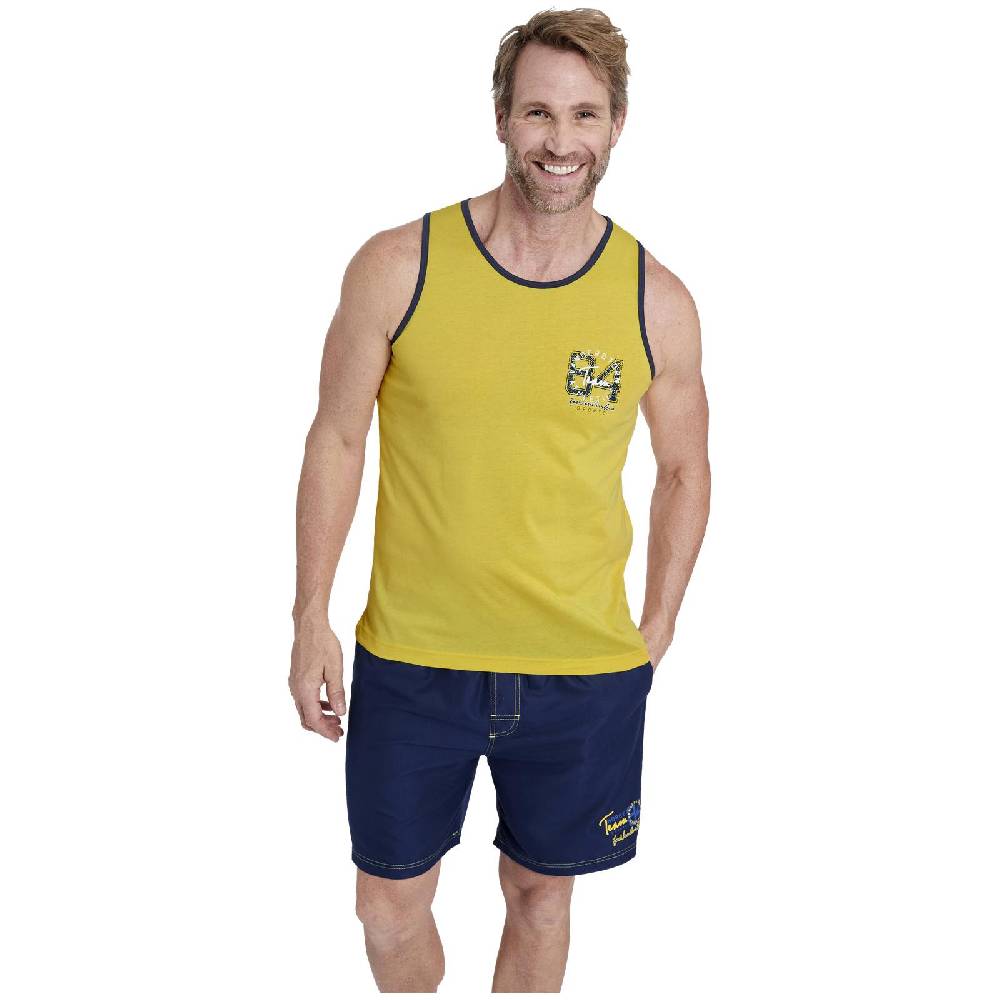 Jan Vanderstorm Doppelpack Tanktop SAKARI gelb mint Fabrikladen