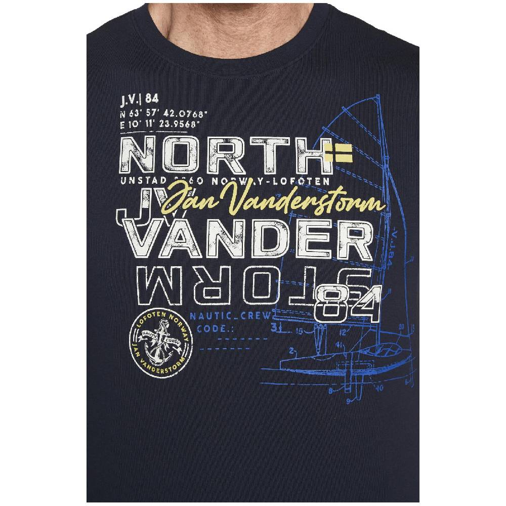 Jan Vanderstorm T-Shirt FRIMANN dunkelblau Outlet