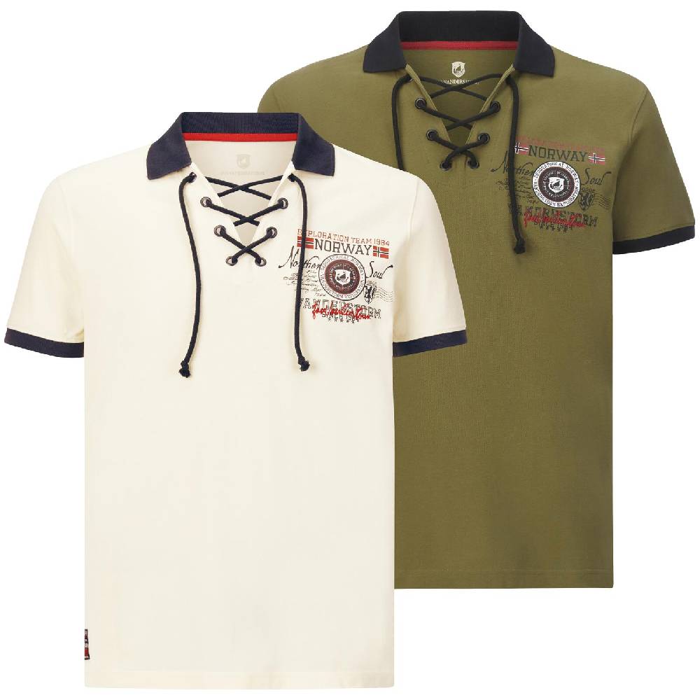 Jan Vanderstorm Doppelpack Poloshirt ELJAR wollweiß oliv Osterangebot
