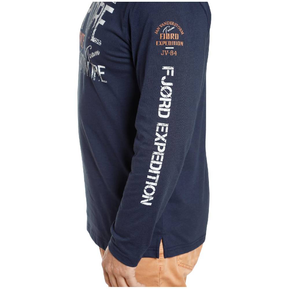 Jan Vanderstorm Langarmshirt ELION dunkelblau Cyber Monday