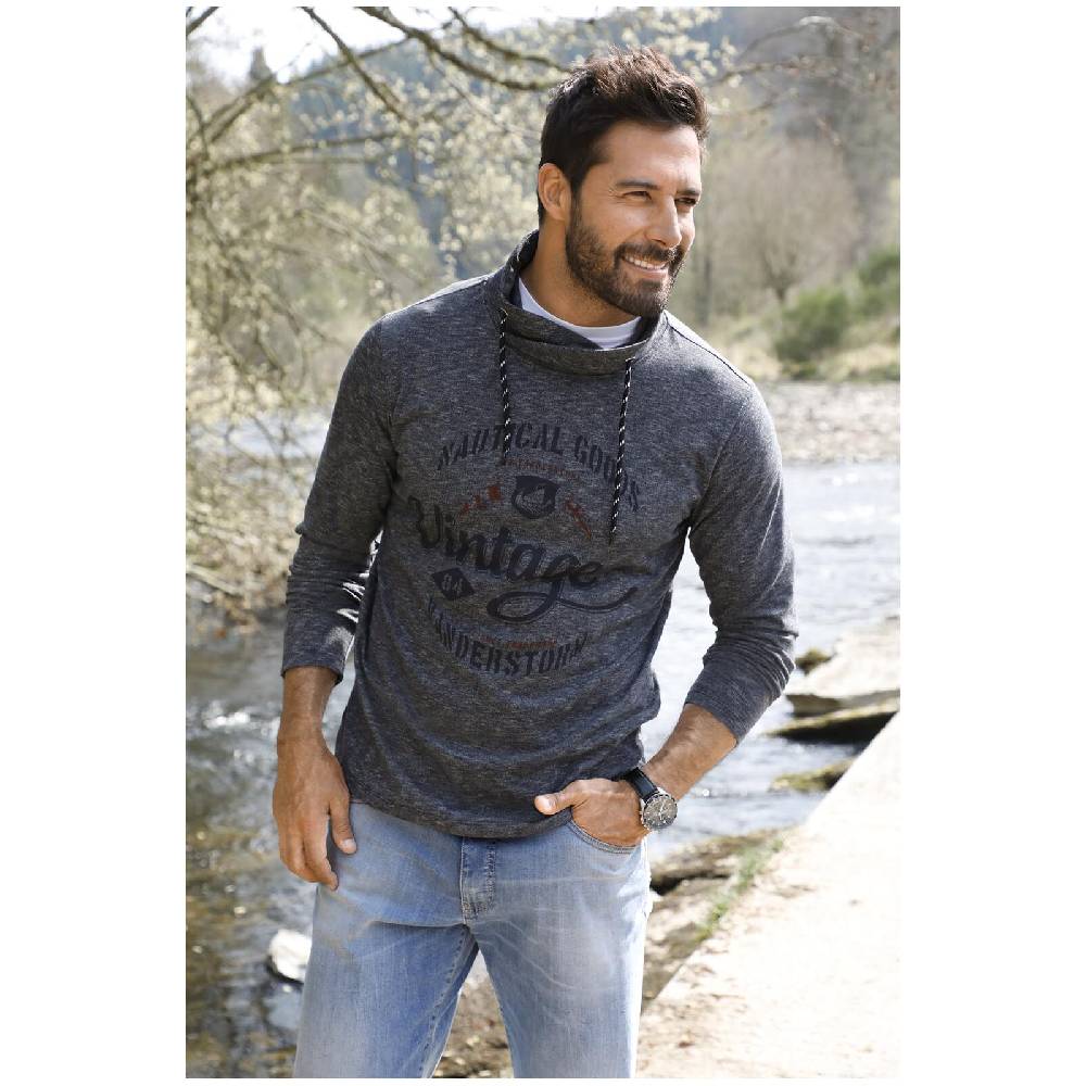 Jan Vanderstorm Sweatshirt HAGEN blau melange Nur für heute