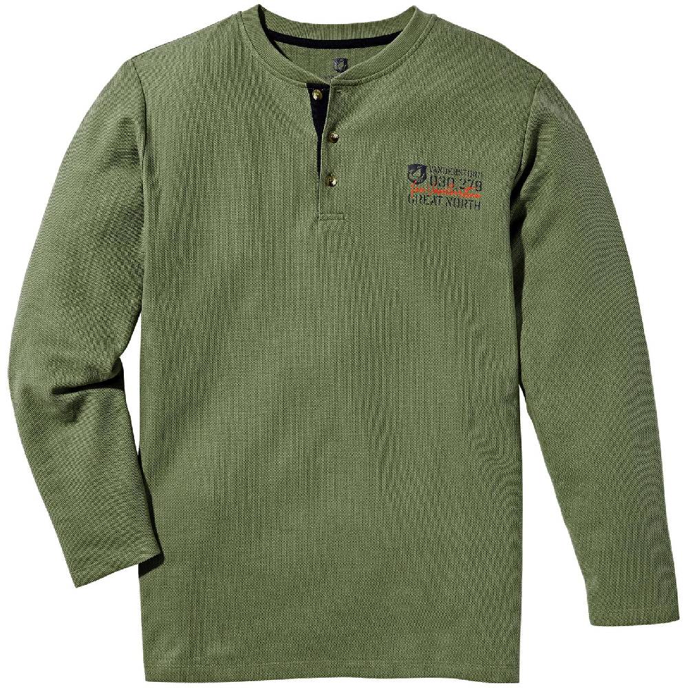 Jan Vanderstorm Langarmshirt IVOR oliv Sonderangebot der Fabrik