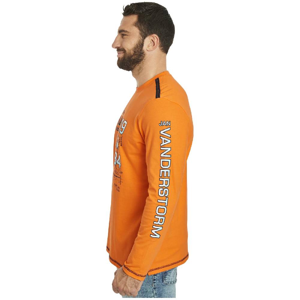 Jan Vanderstorm Langarmshirt BERTULI orange 50% Rabatt mit kostenlosem Versand