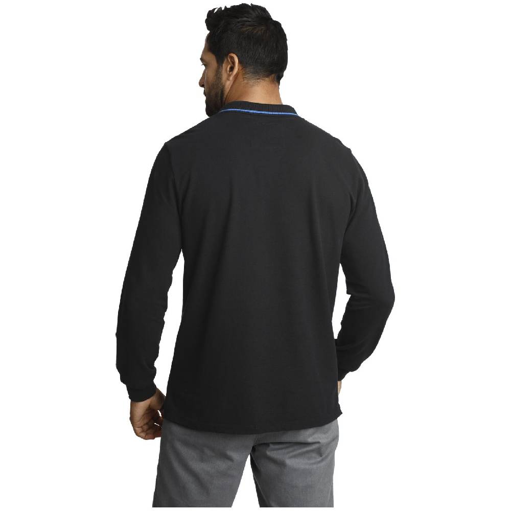 Jan Vanderstorm Langarm-Poloshirt ELLIS schwarz Black Friday Preise