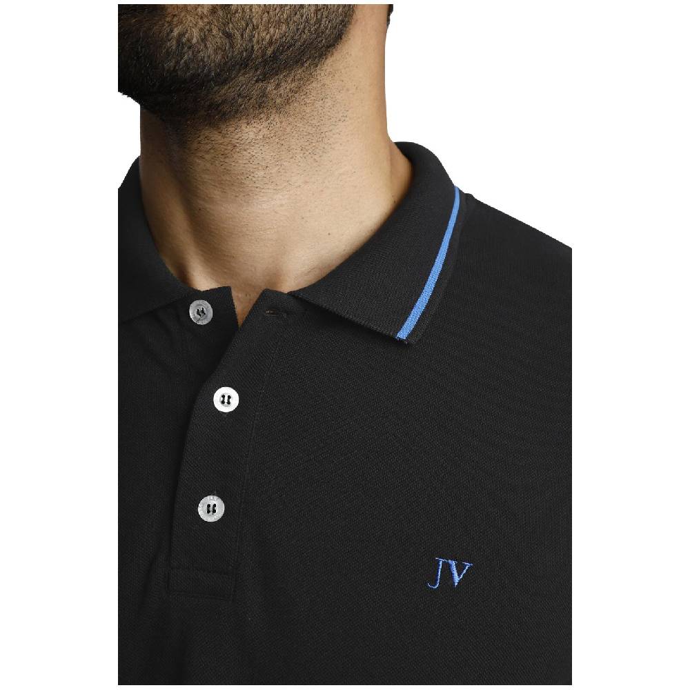 Jan Vanderstorm Langarm-Poloshirt ELLIS schwarz Black Friday Preise