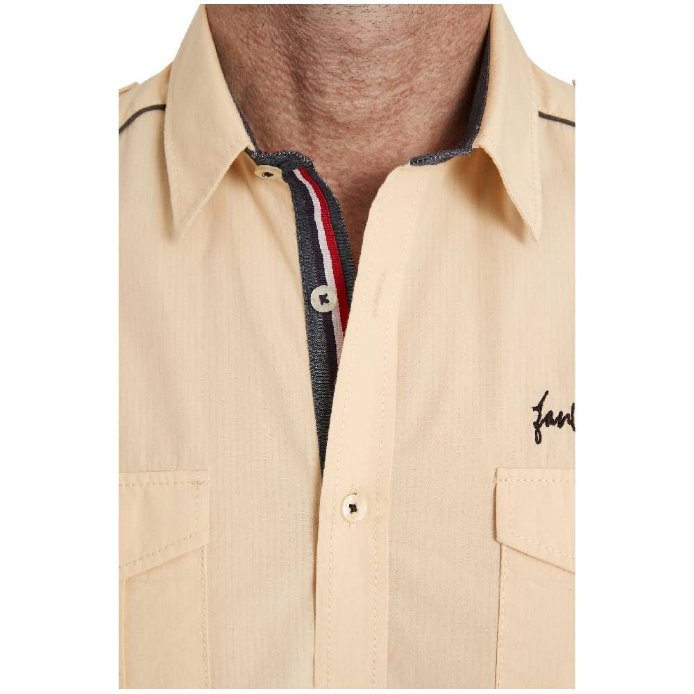 Jan Vanderstorm Kurzarmhemd SKIRNIR beige Auslauf