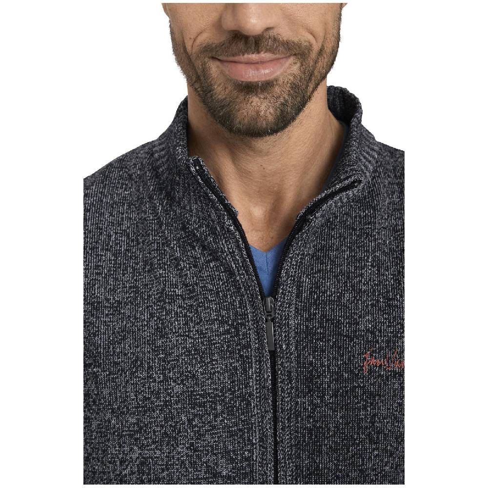 Jan Vanderstorm Strickjacke INGRABAN dunkelgrau melange im Angebot