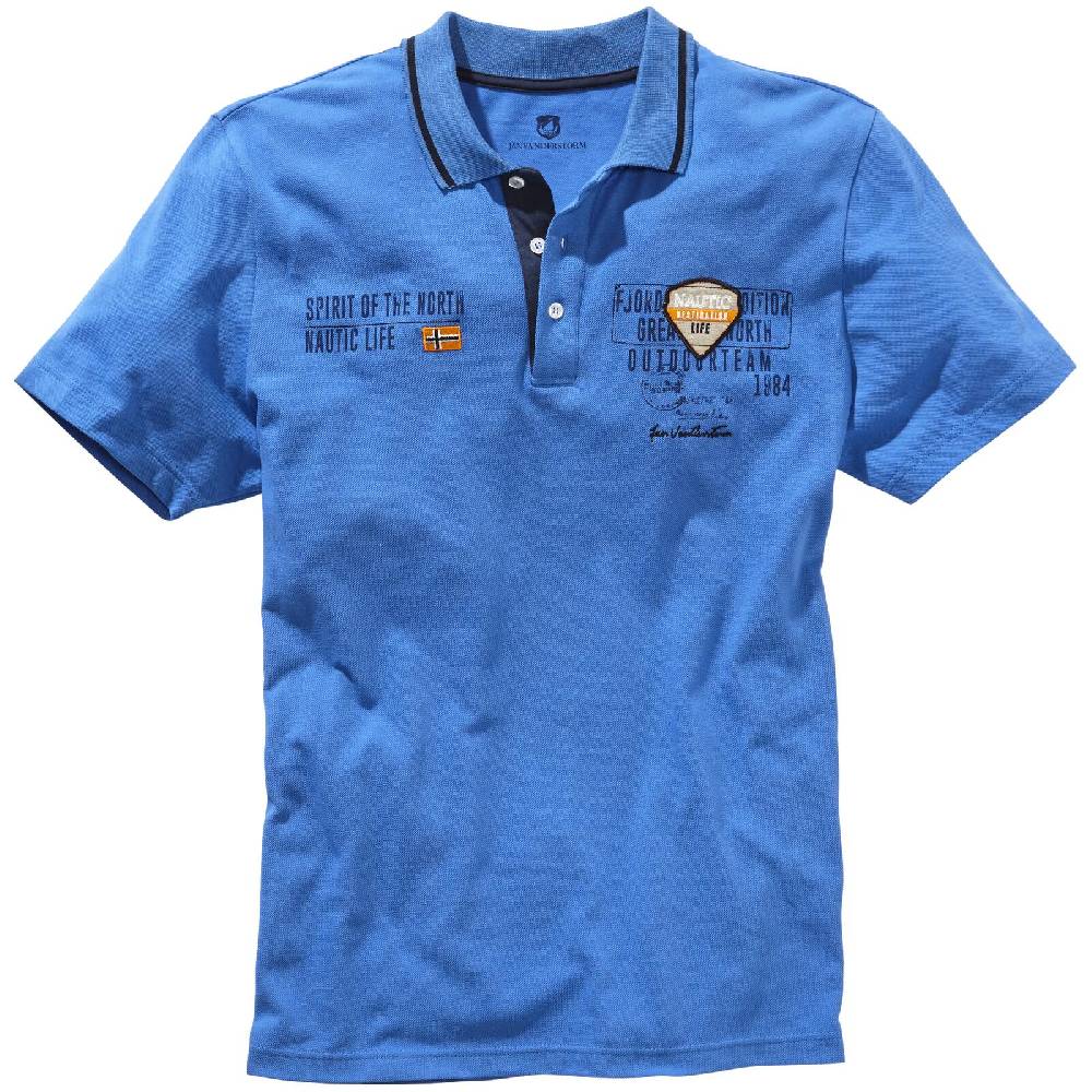 Jan Vanderstorm Poloshirt HALLFRED blau Schlussverkauf