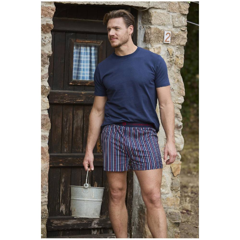 Jan Vanderstorm Boxershort ROOPI dunkelblau gestreift Sonderangebot der Fabrik