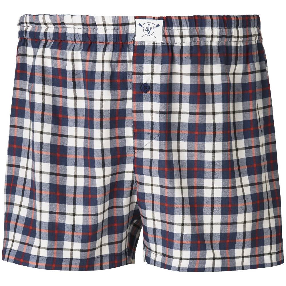 Jan Vanderstorm 3er Pack Boxershorts MARKKU dunkelblau rot gemustert Discount Store für neue Produkte