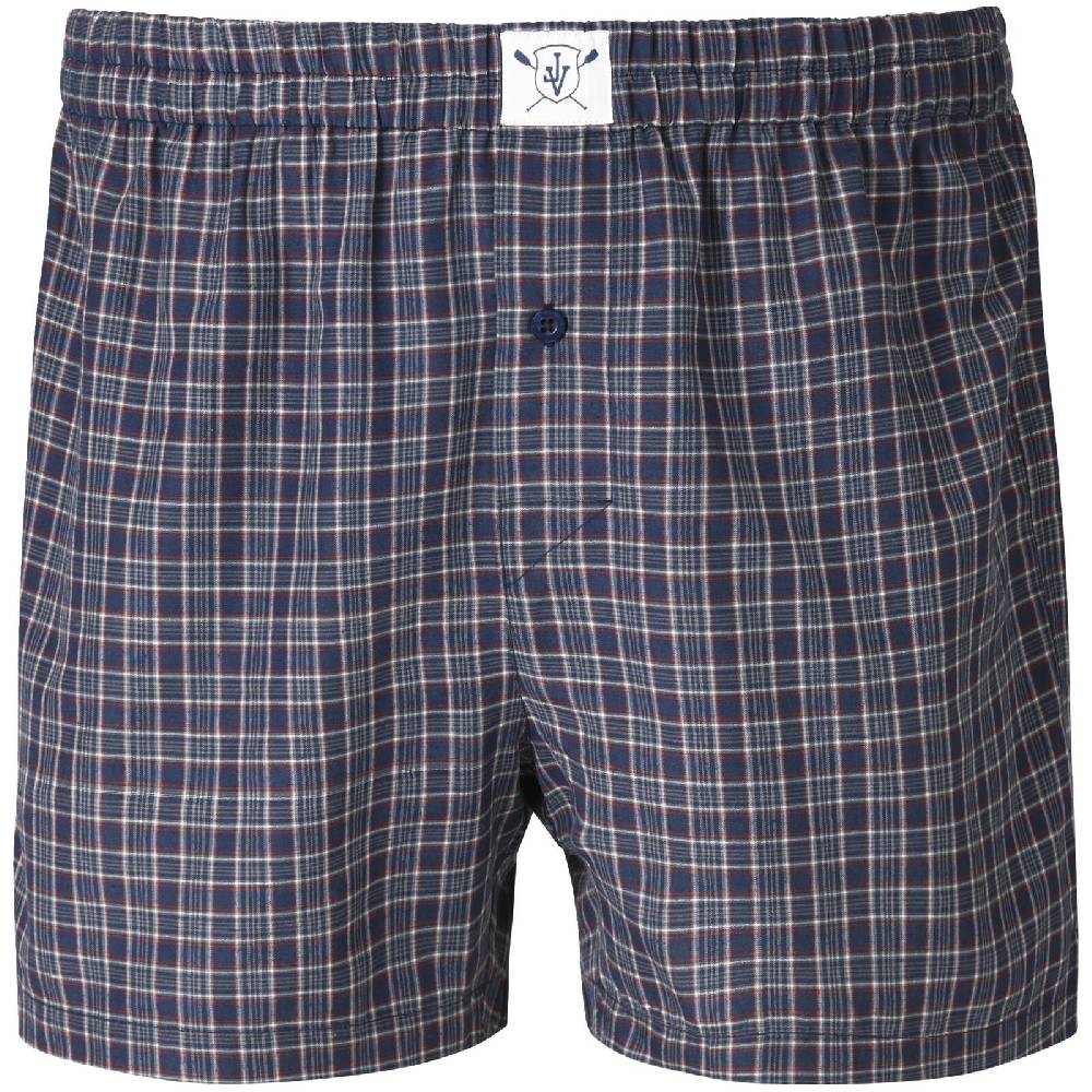 Jan Vanderstorm 3er Pack Boxershorts MARKKU dunkelblau rot gemustert Discount Store für neue Produkte