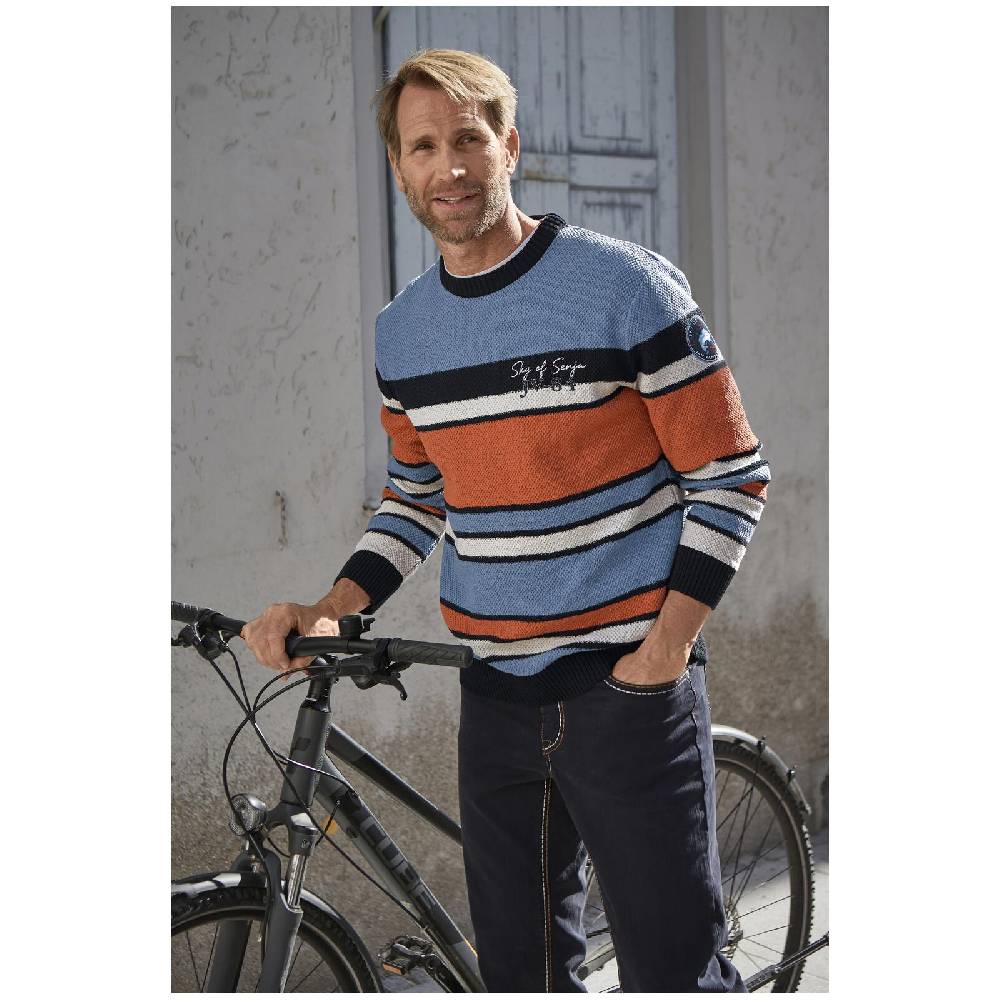 Jan Vanderstorm Pullover EMPSU blau orange Outlet