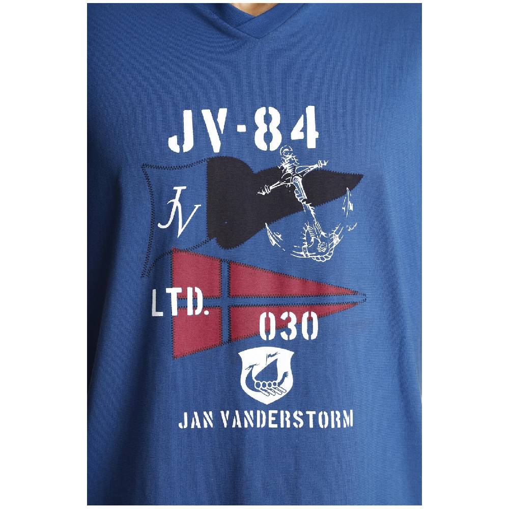 Jan Vanderstorm Kurzer Schlafanzug BENGT blau Günstiger Verkauf