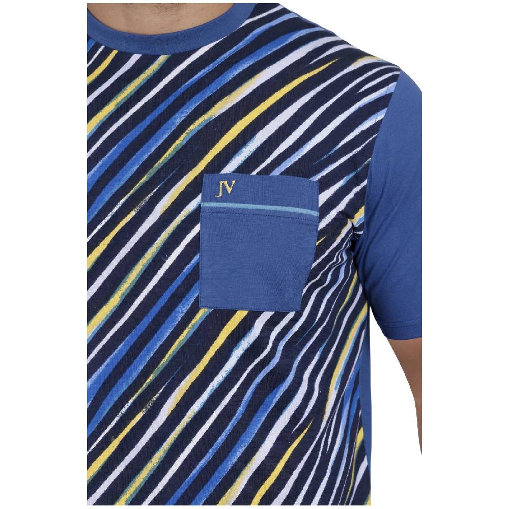 Jan Vanderstorm Schlafanzug TEUTOMAR blau gemustert Sonderangebot