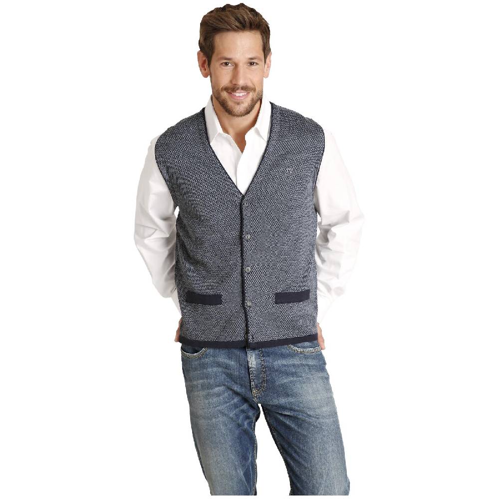 Jan Vanderstorm Strickweste TANE blau gemustert Wochenangebot