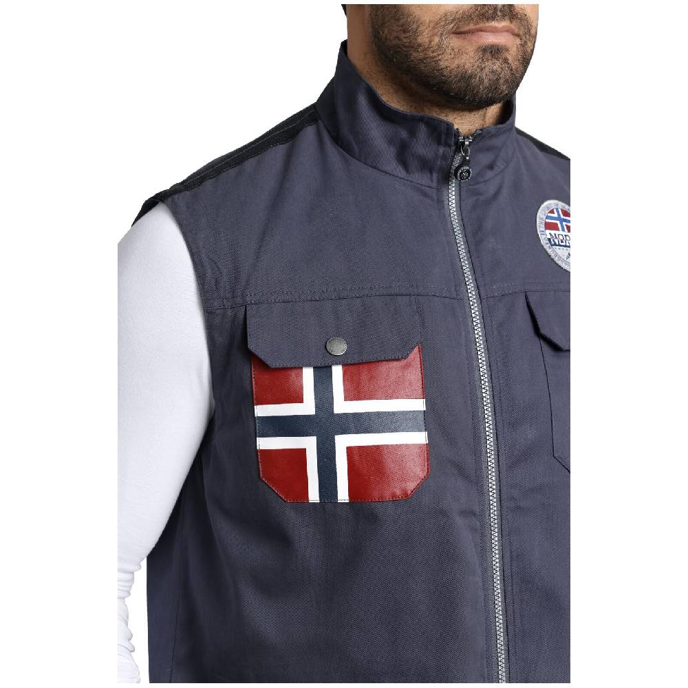 Jan Vanderstorm Outdoorweste RION dunkelgrau Kostenloser Versand international