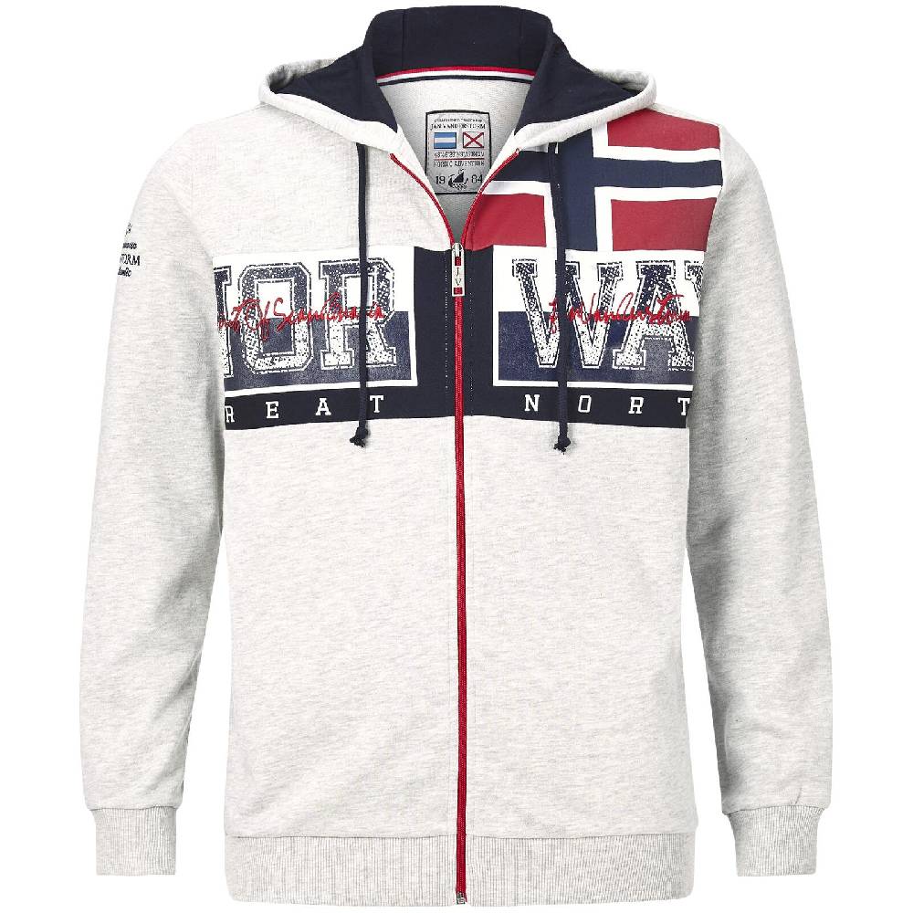Jan Vanderstorm Sweatjacke ABBE hellgrau melange Sonderangebot