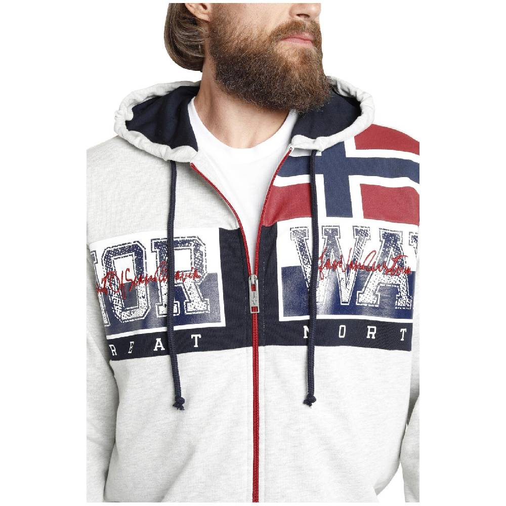 Jan Vanderstorm Sweatjacke ABBE hellgrau melange Sonderangebot