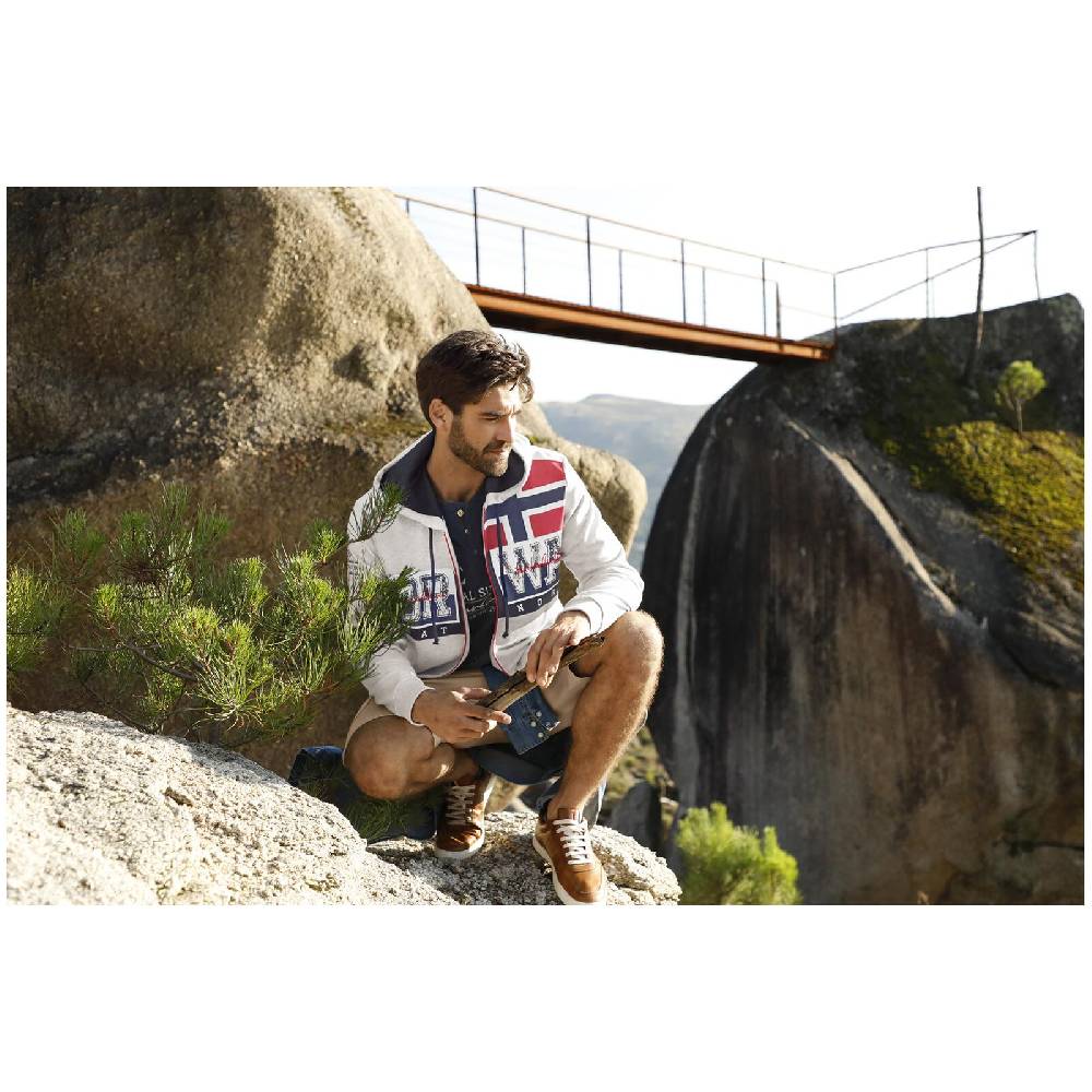 Jan Vanderstorm Sweatjacke ABBE hellgrau melange Sonderangebot