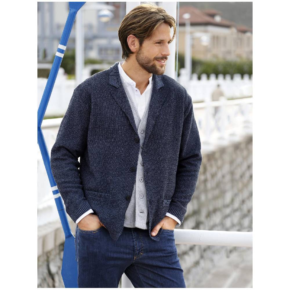 Jan Vanderstorm Strickjacke ASGER blau Exklusivangebot