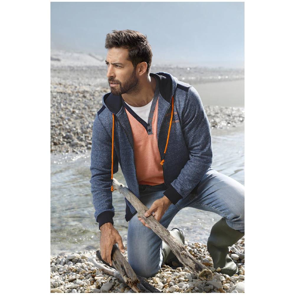 Jan Vanderstorm Sweatjacke ROBART blau melange Auslauf