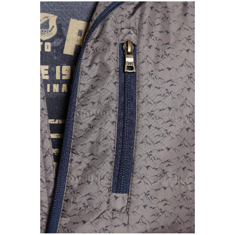 Jan Vanderstorm Steppweste HJALTE beige bedruckt Top Angebot