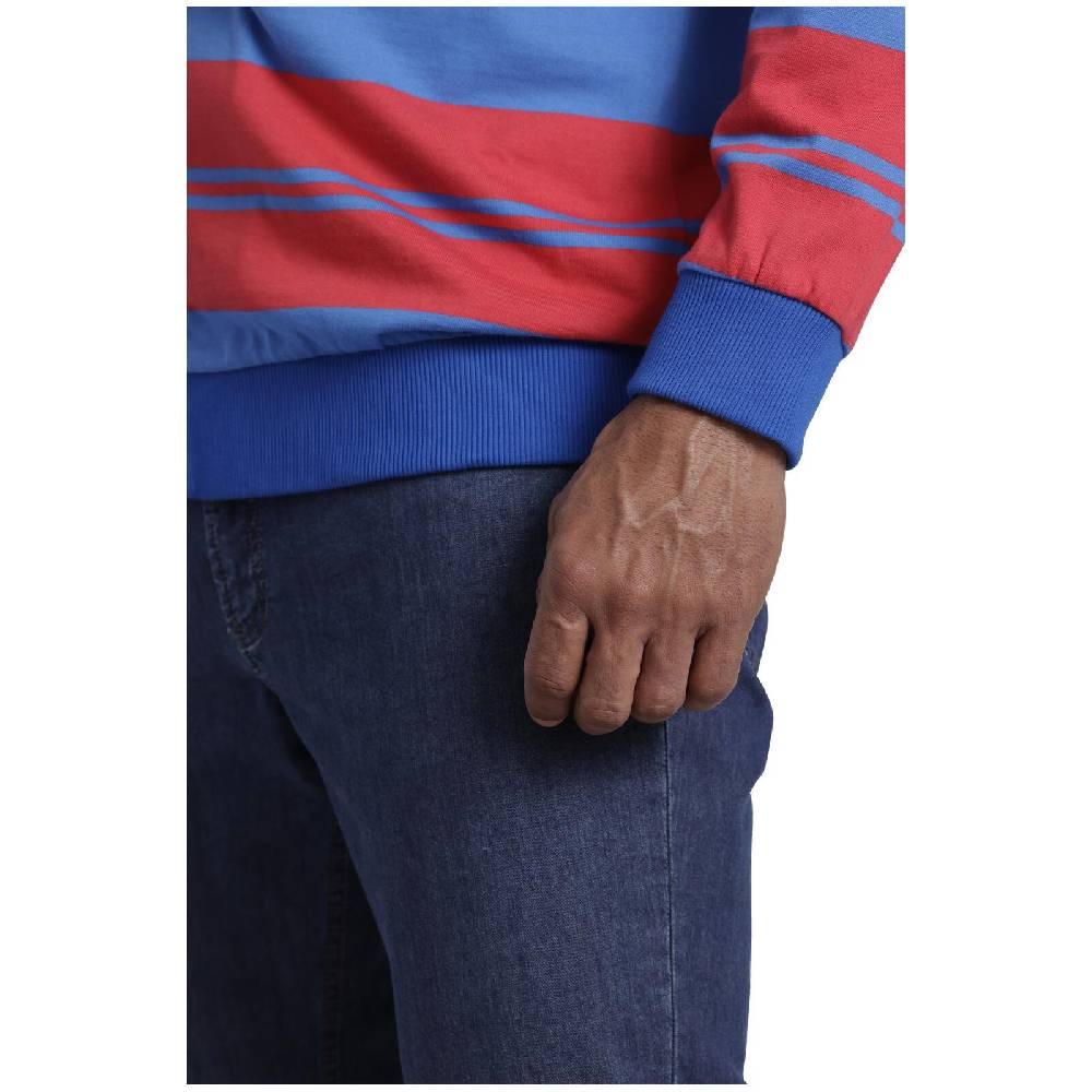 Jan Vanderstorm Sweatjacke WISHART rot blau gestreift Letzter Tag