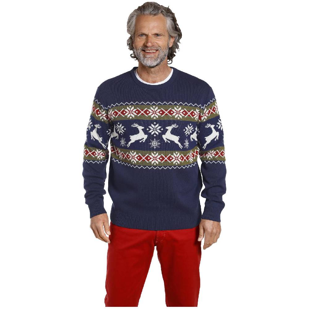 Jan Vanderstorm Pullover TORE dunkelblau gemustert Bis zu 65% Rabatt