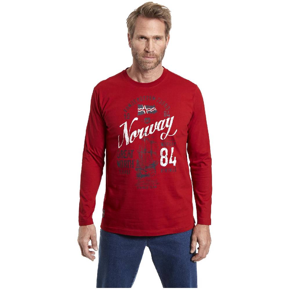 Jan Vanderstorm Langarmshirt NIELSON rot Sonderangebot der Fabrik