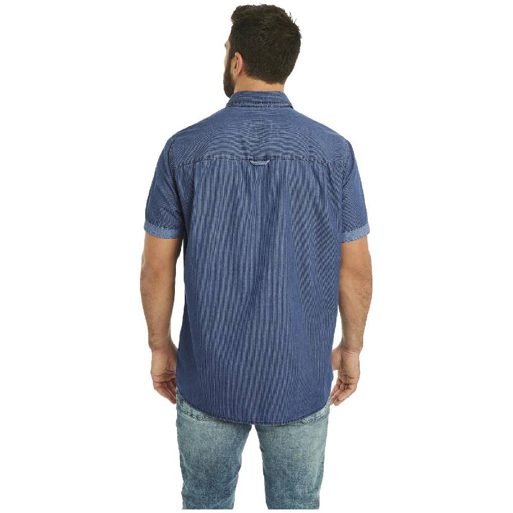 Jan Vanderstorm Kurzarmhemd LANDOLF blau gestreift Black Friday Preise